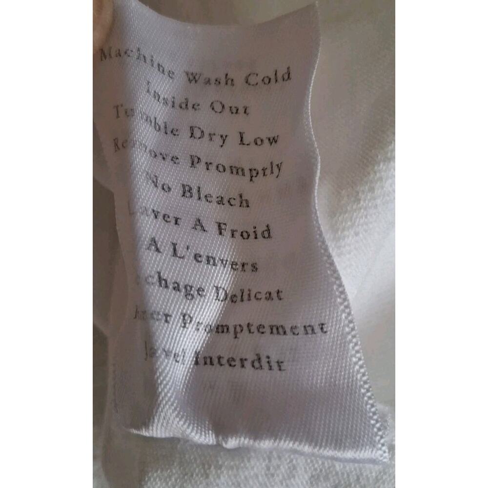 Frank & Eileen White Tee Shirt Raw Hem & Sleeve Size L NEW with Flaw Coastal - Picture 7 of 8